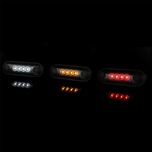 Horpol Positionsljus Röd, Slim. 4 LED, Graphite, 0,5m, DV – 84,2x27,7x11 mm