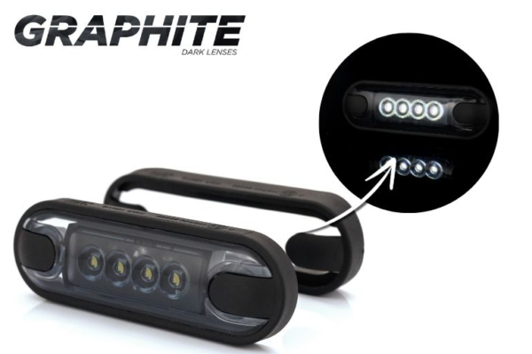 Horpol Positionsljus Vit, Slim. 4 LED, Graphite, 0,5m, DV – 84,2x27,7x11 mm