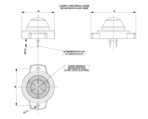 Horpol Positionsljus Gul, 0,15m, DV – 57x42x27 mm
