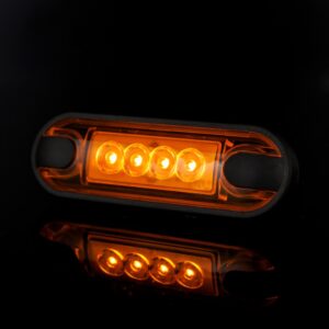 Horpol Sidomarkeringsljus Gul, Slim. 4 LED, 0,5m, DV – 84,2x27,7x11 mm