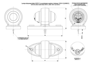 Horpol Positionsljus Vit, Flex, kort, 0,23m, DV – 85x35x52 mm