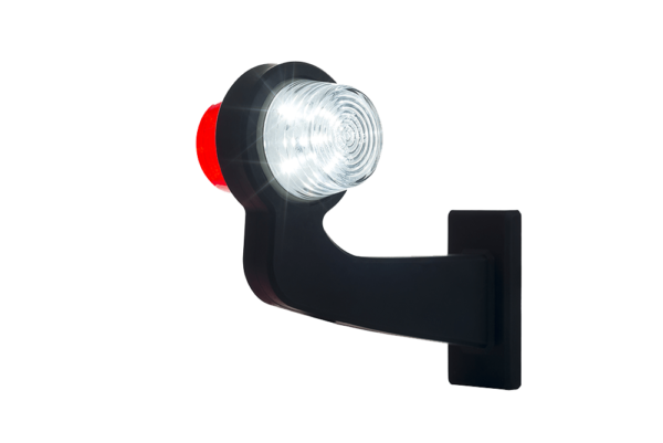 Horpol Positionsljus, Röd/Vit, Flex 90°, höger, 0,5m DV – 192x168x87 mm