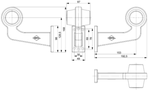 Horpol Positionsljus, Röd/Vit, Flex 90°, höger, 0,5m DV – 192x168x87 mm
