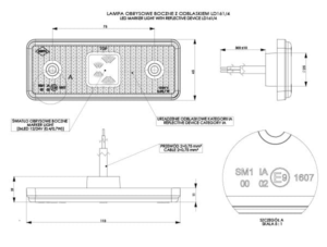 Horpol Sidomarkeringsljus Gul, 0,3m, DV – 110x41x17 mm