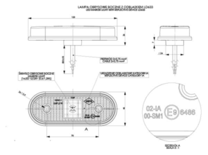 Horpol Sidomarkeringsljus Gul, 0,5m, DV – 119,6x45,9x25,2 mm
