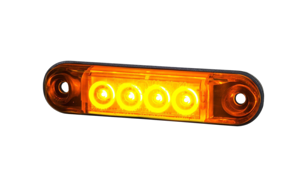 Horpol Sidomarkeringsljus Gul, Slim, 4 LED, 0,5m, DV – 77,5x18,5x10,9 mm
