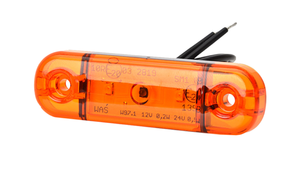WAS Sidomarkeringsljus Gul, 0,23m, ADR, DV – 84x24x10,4 mm