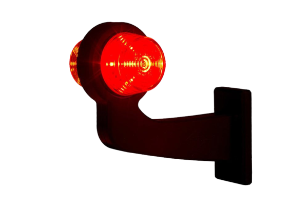 Horpol Sidomarkeringsljus, Röd/Orange, Flex 90°, vänster, 0,5m, DV – 192x168x87 mm
