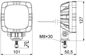 Frontlampa, blinkers-, position-, färdljus, skruvfäste, 1m, DV