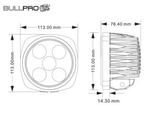 BullPro Centum 100W, 4500K, fyrkantig, DV