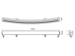 OPTIBEAM Super Captain Dual 1000 Curved, vit/orange DRL