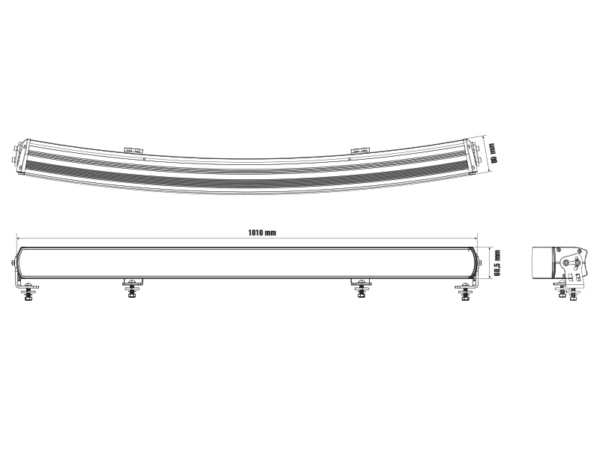 OPTIBEAM Super Captain Dual 1000 Curved, vit/orange DRL