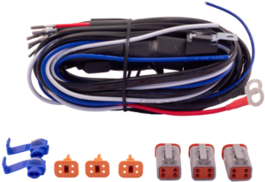 Extraljuskablage för 3 ljus, med relä och 4-pol DT – 12V