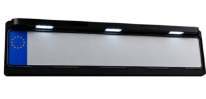 Regskyltshållare med belysning, 12 LED, 12–24 V