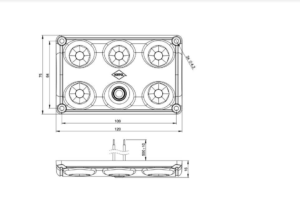 Horpol Innerbelysning 5 LED, 3,6W/10W, brytare, 0,5m, 12/24V