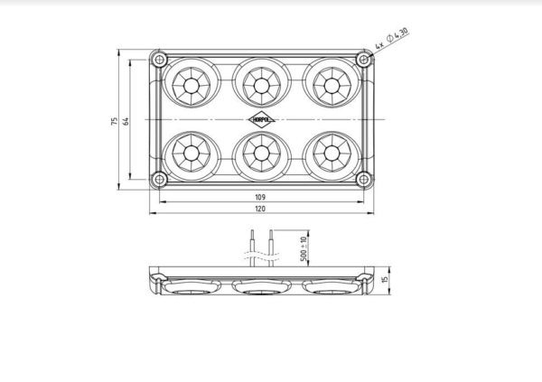 Horpol Innerbelysning 6 LED, 10W, 0,5m, 12/24V