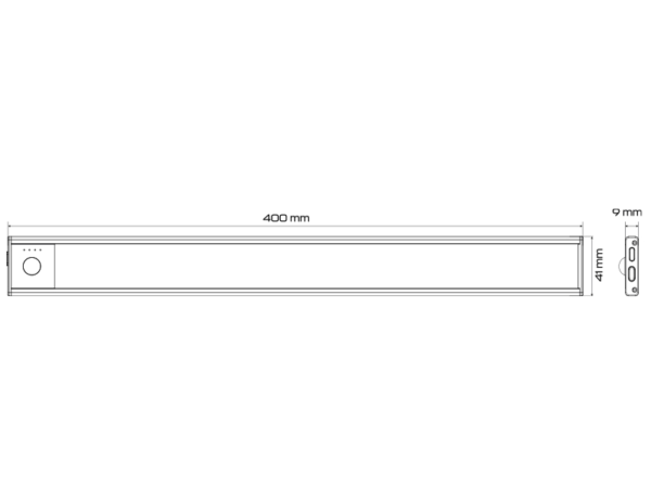 LED-list, 400mm, PIR, Uppladdningsbar
