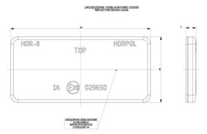 Horpol Reflex gul, 94x44mm, tejp