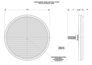Horpol Reflex gul, Ø79mm, skruv