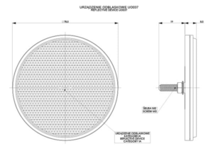 Horpol Reflex röd, Ø79mm, skruv