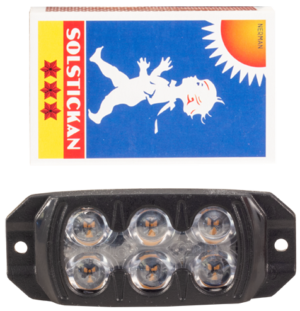 F3S, 6LED, Gul, 2,5m kabel, DV