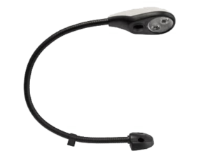 Läslampa LED 400mm arm, Vit/röd, 12/24V