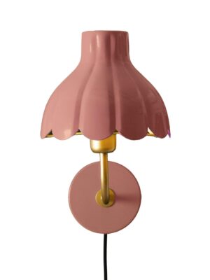 Wells vägglampa Mellanrosa/guld 21 cm