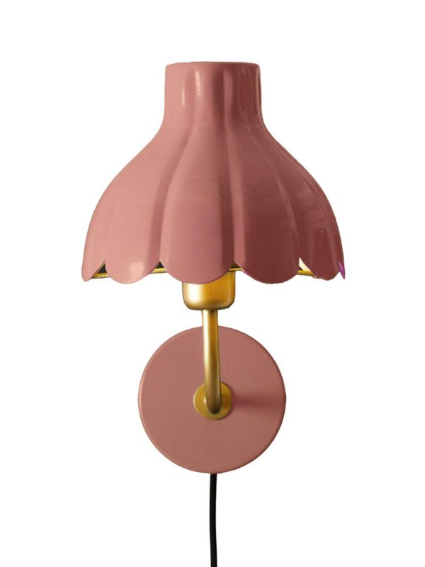 Wells vägglampa Mellanrosa/guld 21 cm