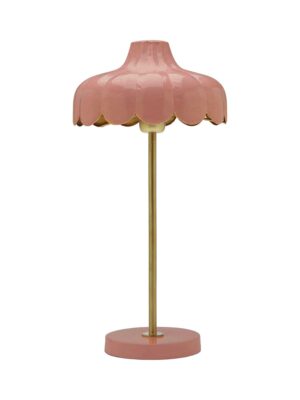 Wells bordslampa Mellanrosa/guld 50 cm