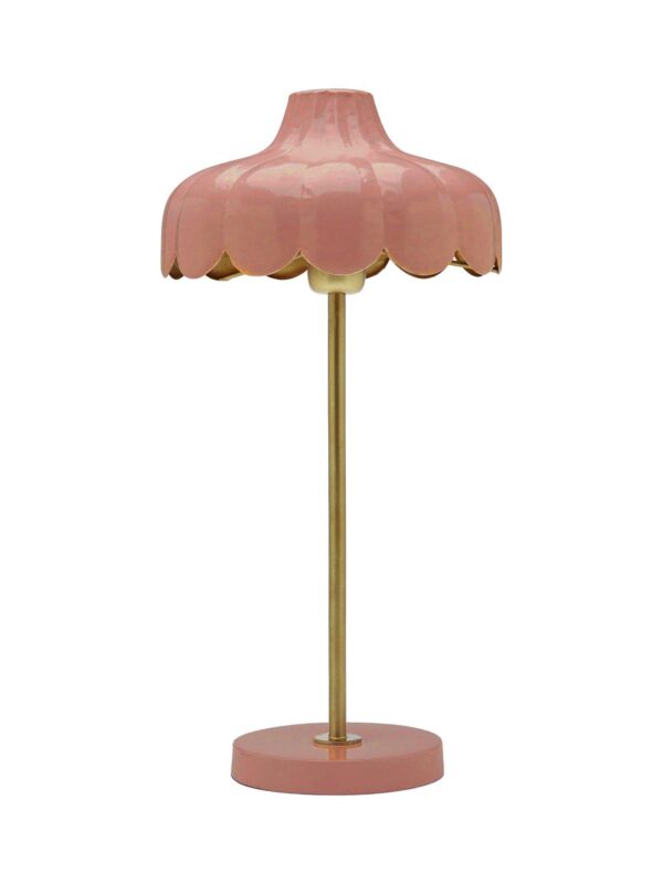 Wells bordslampa Mellanrosa/guld 50 cm