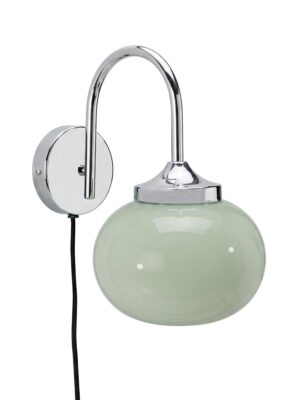 Elsy vägglampa Salvia grön krom 26