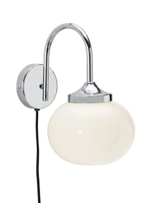 Elsy vägglampa Vit krom 26 cm
