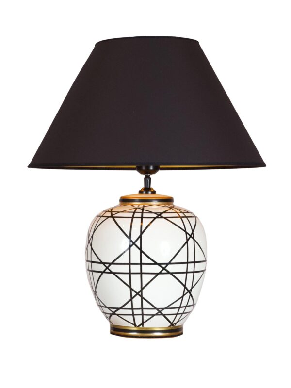New York bordslampa Svartvit 45 cm