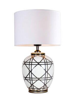 New York bordslampa Svartvit 46 cm