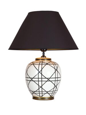 New York bordslampa Svartvit 63 cm