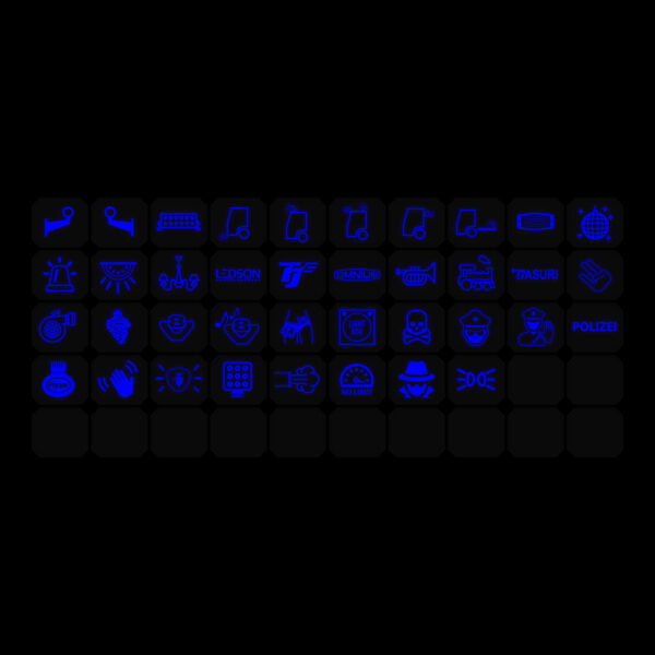 Symbolark till Ledson Commander 8/12 – version 1, 38 symboler