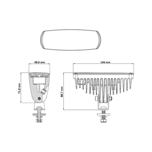 Nuuk E-Line Black R 13W, backljus, Flood, DT