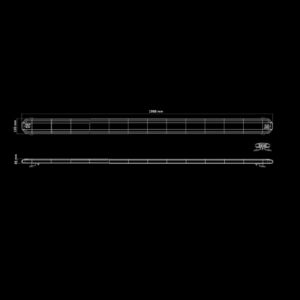 Cruise light varningsljusramp 2000mm, 10-32V, 13 blixtmönster, 5m