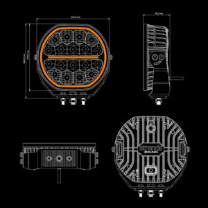 Big Energy 2.0 extraljus 9", vit/orange pos., optimized beam