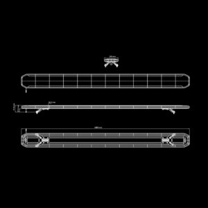 Skylord EXP varningsljusramp 1800mm, 10-32V, 24 blixtmönster, 2,5m kab