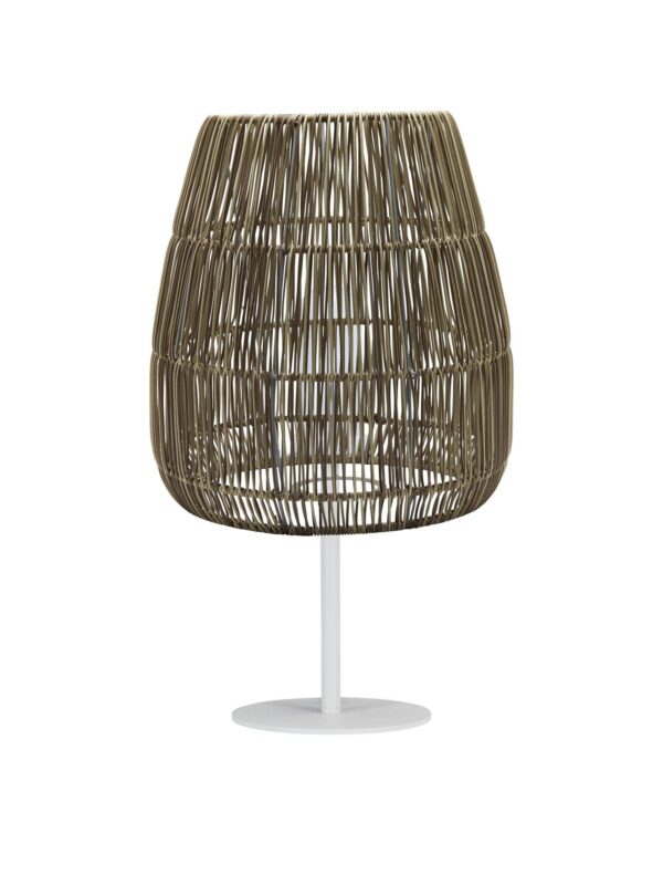 Agnar Saigon utomhusbordslampa vit/natur 71 cm