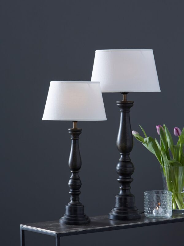 Doris lampfot svart mangoträ 53 cm