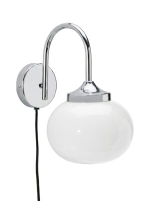 Elsy vägglampa Vit krom 26 cm
