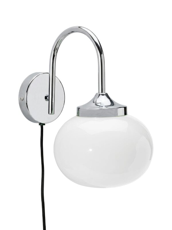 Elsy vägglampa Vit krom 26 cm