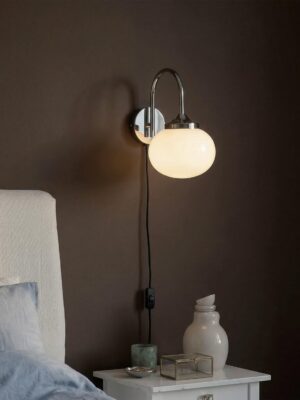Elsy vägglampa Vit krom 26 cm