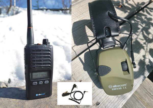 Jaktradiopaket X5 155 MHz Svart med aktiva hörselskydd