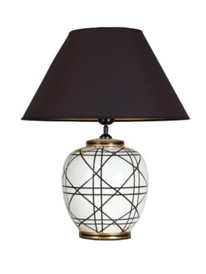 New York bordslampa Svartvit 45 cm