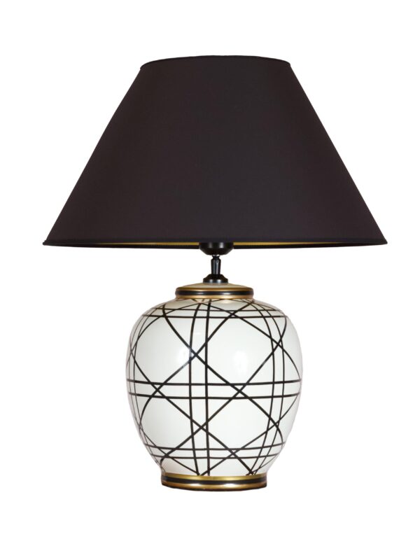 New York bordslampa Svartvit 45 cm