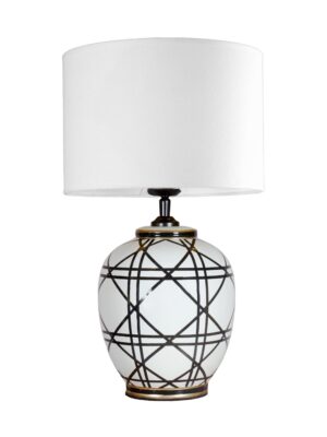 New York bordslampa Svartvit 46 cm