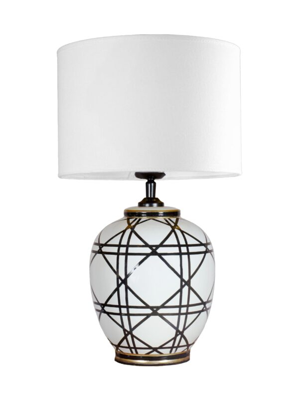 New York bordslampa Svartvit 46 cm